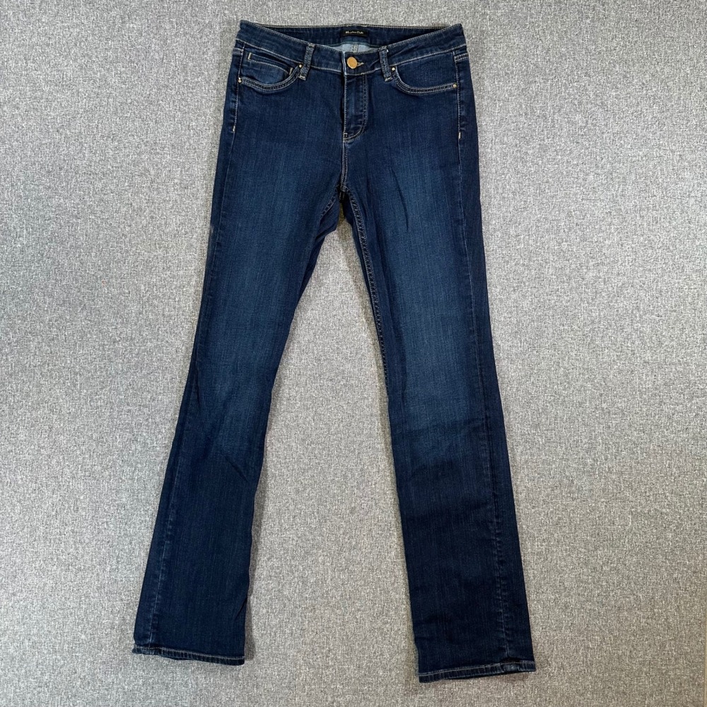 Massimo Dutti Jeans Women 28 Regular Fit Dark Blue Stretch Denim Straight Leg